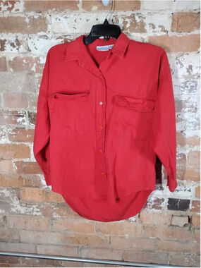 Vintage Pinot Noir Men's Button Up Shirt Red Size S
